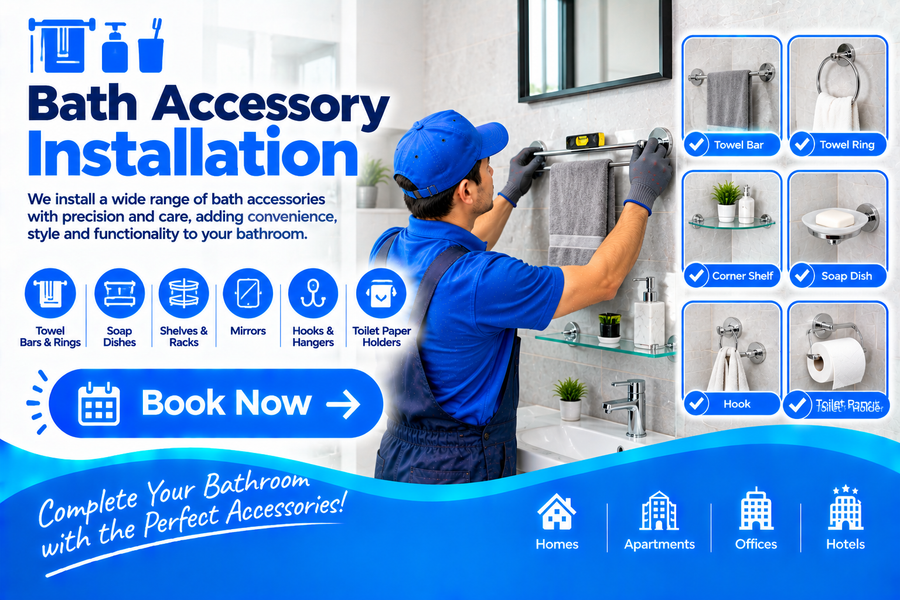 Bath accessory installation