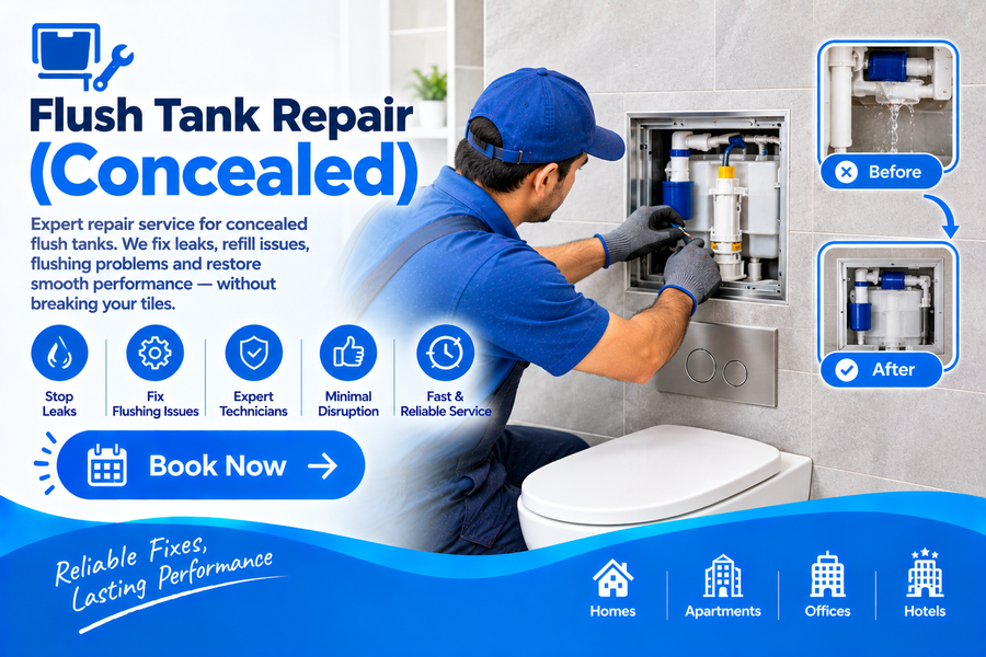 Flush tank repair (concealed)