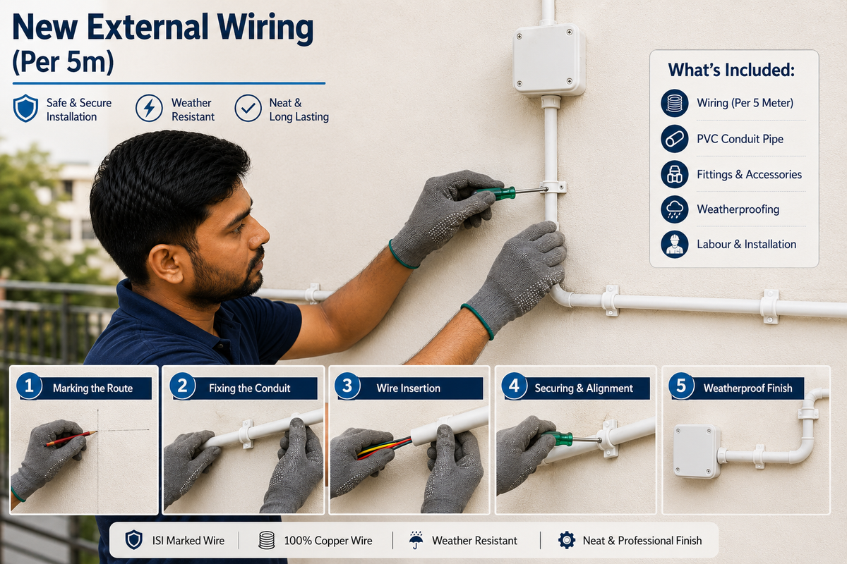 New external wiring (per 5m)