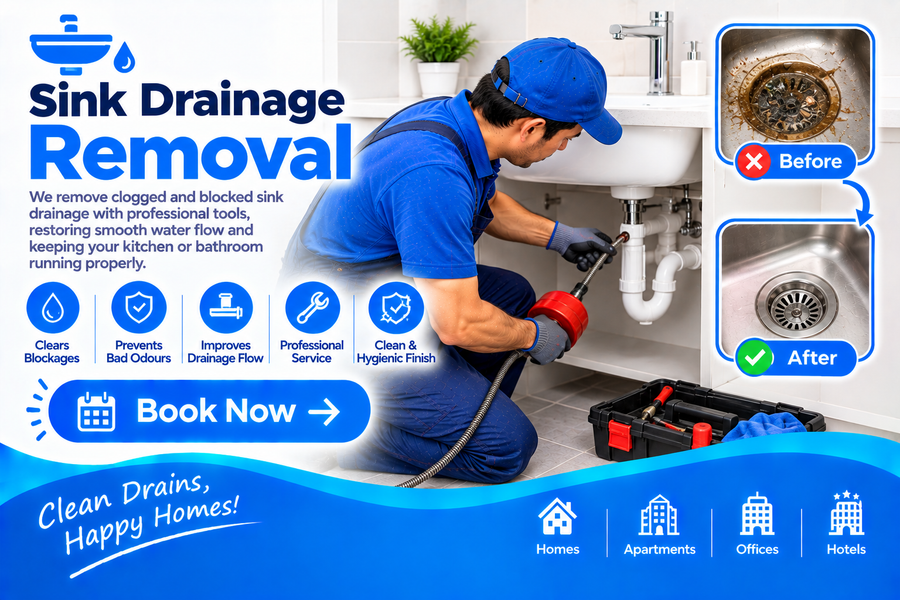 Sink drainage removal
