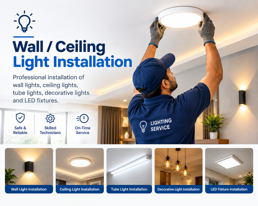 Wall/ceiling light installation