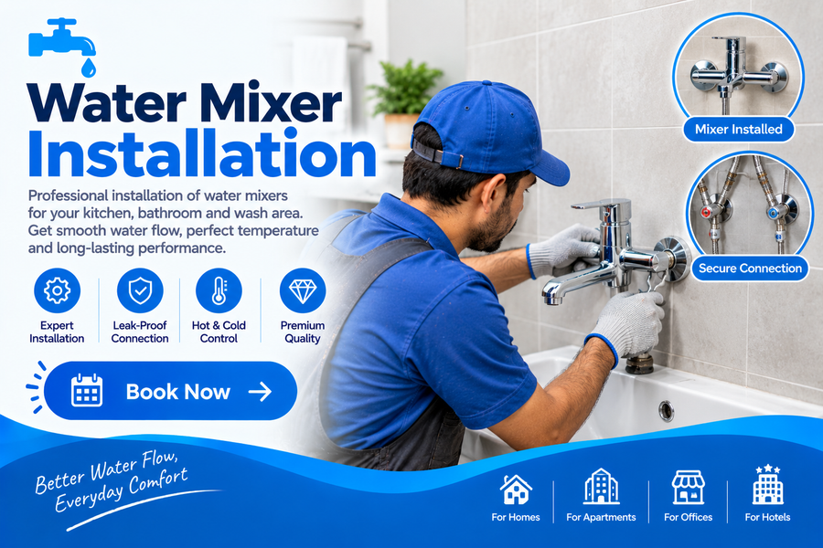 Water mixer installation